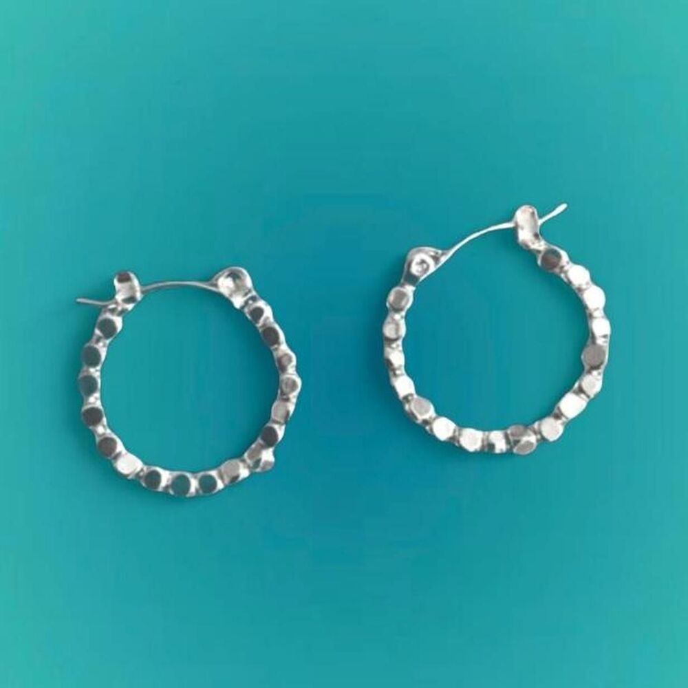silver-plated hoop earrings